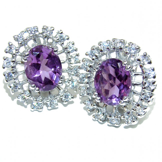 Exclusive natural Amethyst .925 Sterling Silver handcrafted Earrings