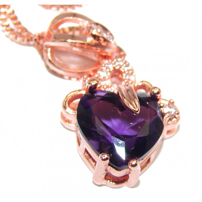 Pure In Heart Created Purple Amethyst Sterling Silver necklace