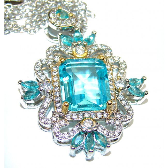 New Arrival Swiss Blue Topaz .925 Sterling Silver handcrafted necklace