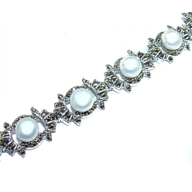 Fantastic Pink Blister Pearl .925 Silver handmade Bracelet