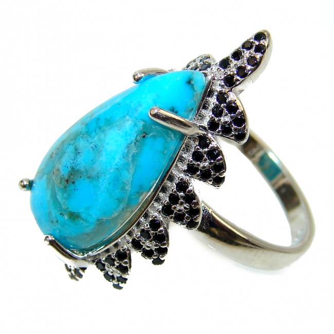 Authentic Turquoise .925 Sterling Silver ring; s. 5 1/2