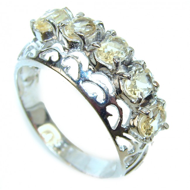 Luxurious Style Citrine .925 Sterling Silver handmade Ring s. 9