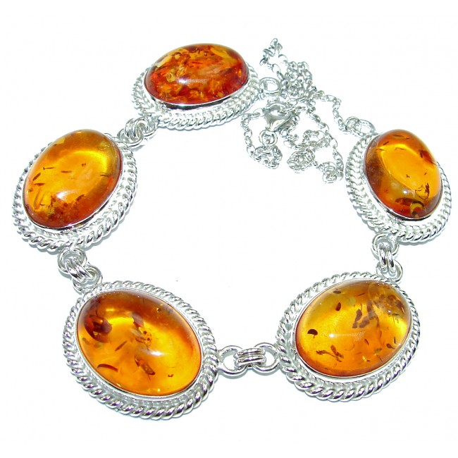 Dazzling Natural Baltic Amber .925 Sterling Silver handcrafted necklace