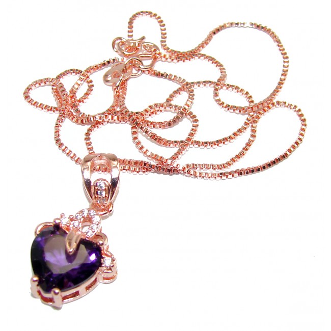 Pure In Heart Created Purple Amethyst Sterling Silver necklace