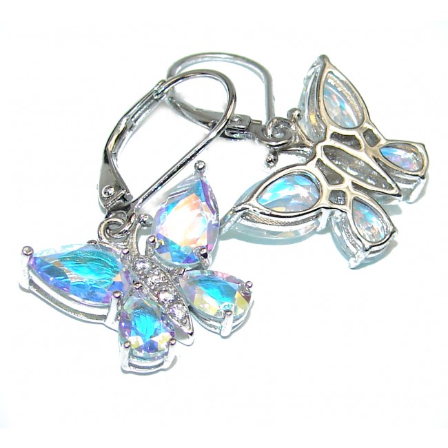 Mesmerizing Butterflies Rainbow Crystals .925 Sterling Silver handmade earrings