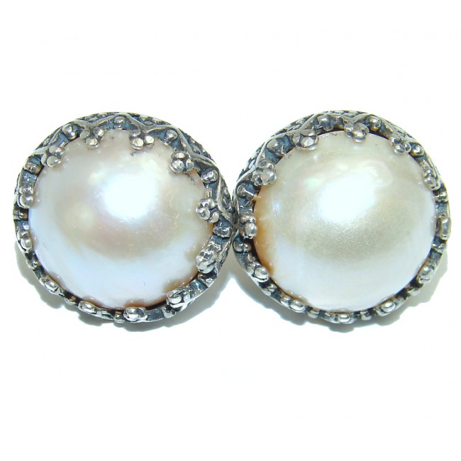 Beautiful Pearls .925 Sterling Silver handmade earrings