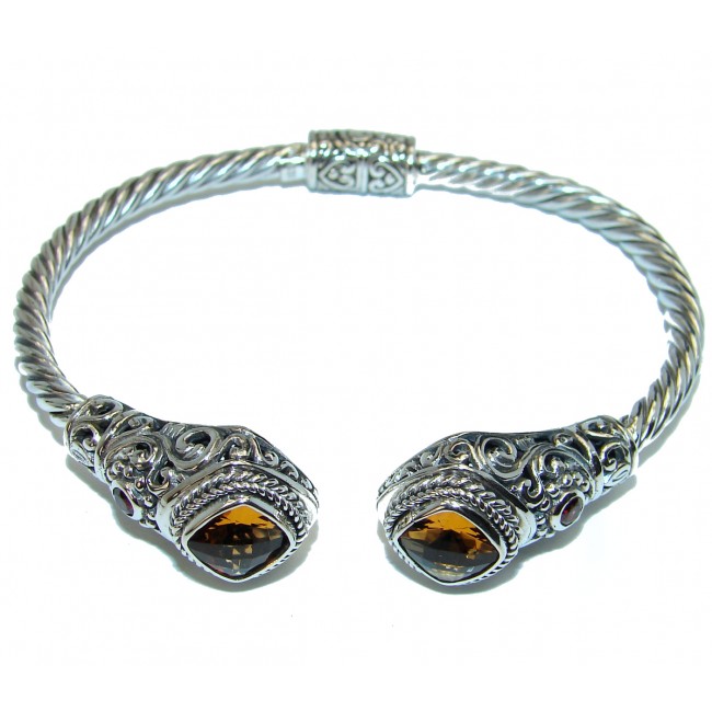 Stunning Citrine .925 Sterling Silver Bracelet / Cuff