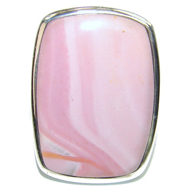 Rose Pink Opal .925 Sterling Silver brilliantly handcrafted ring s. 6 3/4