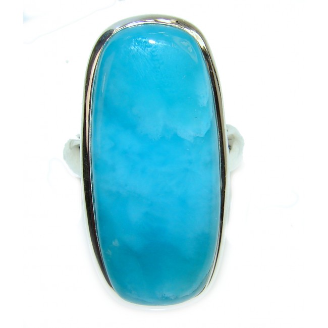 A Piece of Paradise Natural Larimar .925 Sterling Silver handcrafted Ring s. 8 1/4