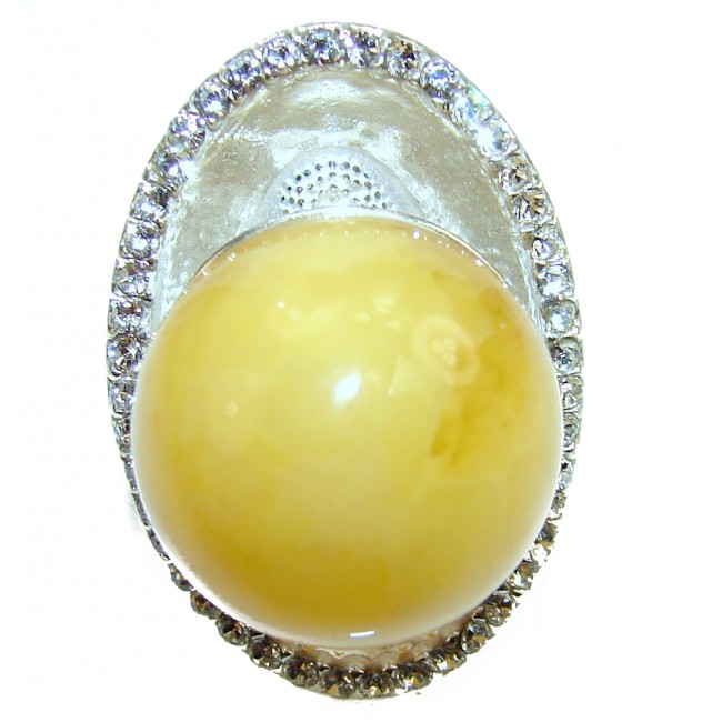 Beautiful Butterscotch Baltic Amber .925 Sterling Silver handmade Ring size 8 1/2