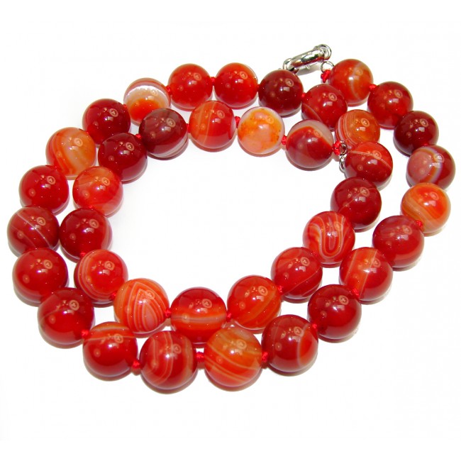 95.2 grams Rare Unusual Natural Carnelian Beads Necklace