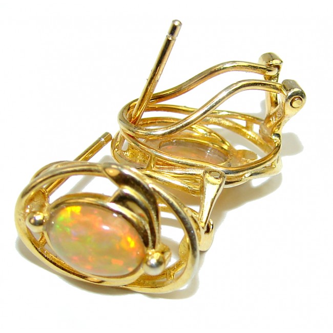 Spectacular Ethiopian Opal 18K Gold over .925 Sterling Silver handmade earrings