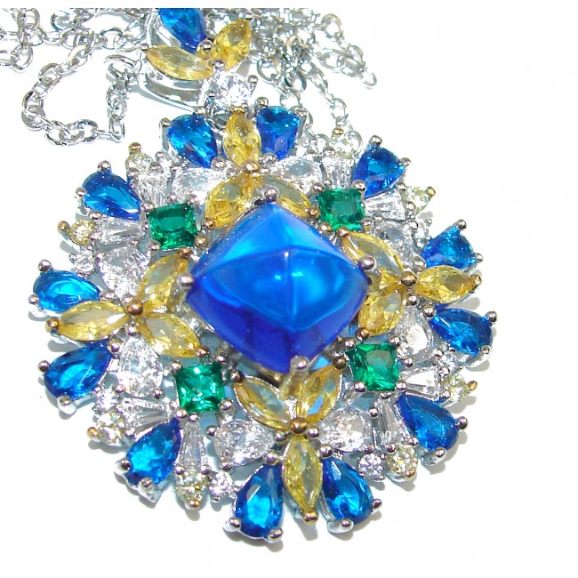 Genuine Blue Quartz .925 Sterling Silver handmade Necklace