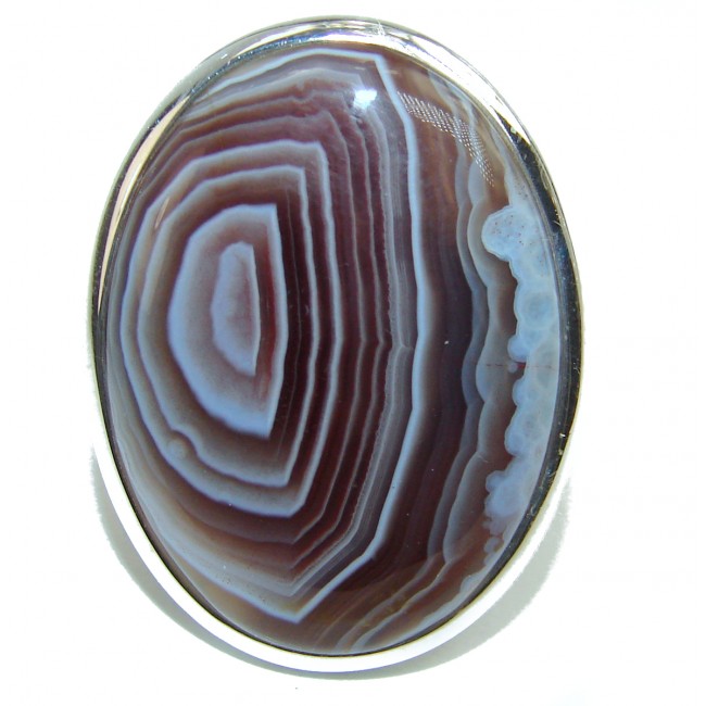 Top Quality Botswana Agate .925 Sterling Silver hancrafted Ring s. 9