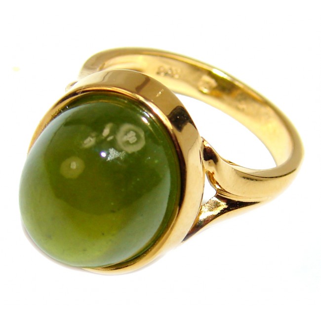 Authentic 8.5ctw Green Tourmaline .925 Sterling Silver brilliantly handcrafted ring s. 5 1/4