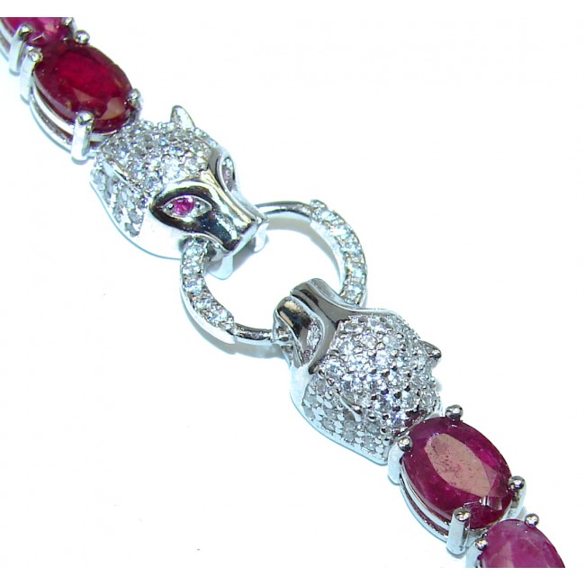 Precious Panther Ruby .925 Sterling Silver handcrafted Bracelet