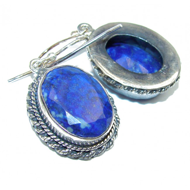 Outstanding Blue Lapis Lazuli .925 Sterling Silver earrings