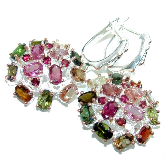Authentic Tourmaline .925 Sterling Silver handcrafted earrings