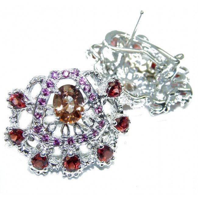 Authentic Garnet .925 Sterling Silver handcrafted earrings
