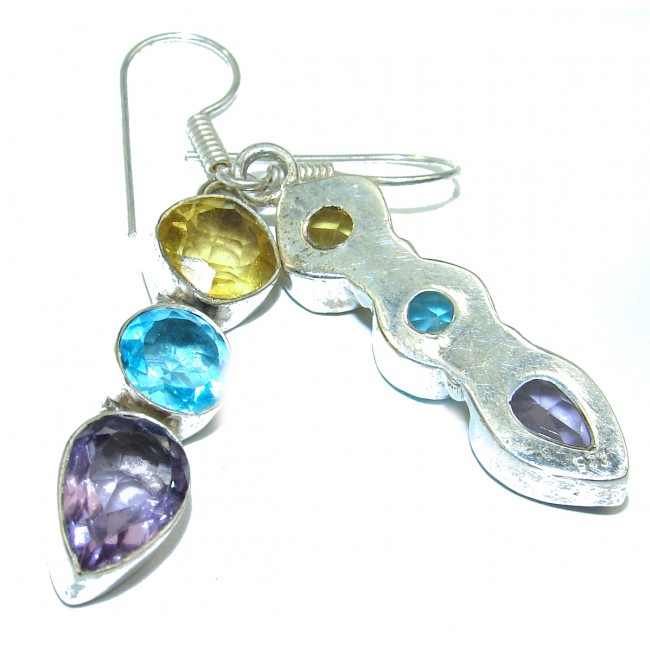 Authentic Multigem .925 Sterling Silver handcrafted earrings