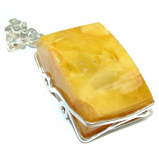 Huge Amazing quality Butterscotch Amber .925 Sterling Silver handmade pendant