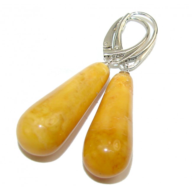 Butterscotch Baltic Polish Amber .925 Sterling Silver Earrings