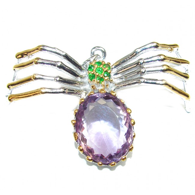 Spectacular Spider 10.5ct Amethyst .925 Sterling Silver handcrafted pendant