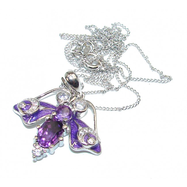 Purple Bee Amethyst .925 Sterling Silver necklace