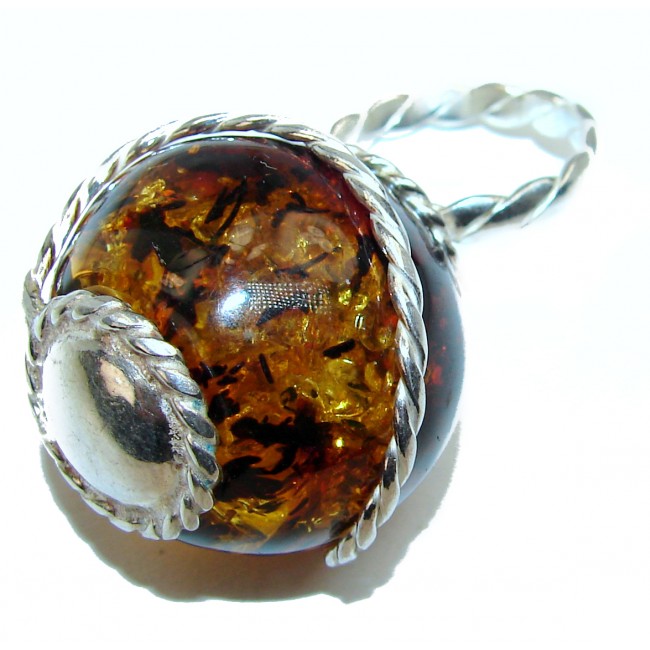 Large best quality Baltic Amber .925 Sterling Silver handcrafted Huge Ring s. 8 adjustable