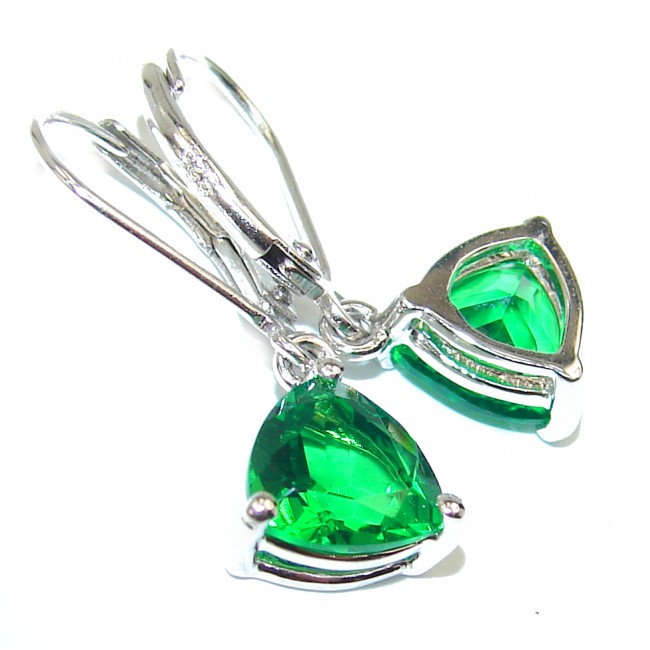 Amazing authentic Green Helenite .925 Sterling Silver earrings