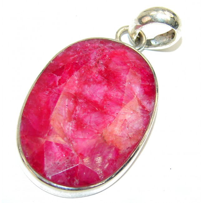 Spectacular Red lab. Ruby .925 Sterling Silver handcrafted Pendant