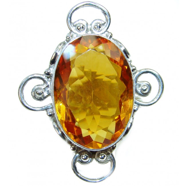 Best quality Golden Quartz .925 Sterling Silver handcrafted Ring Size 9