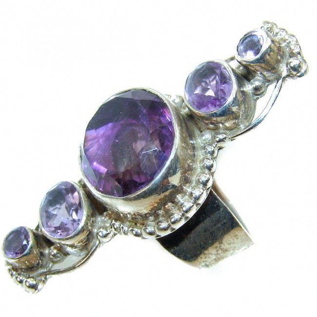 Purple Beauty 11.5 carat Amethyst .925 Sterling Silver Ring size 6