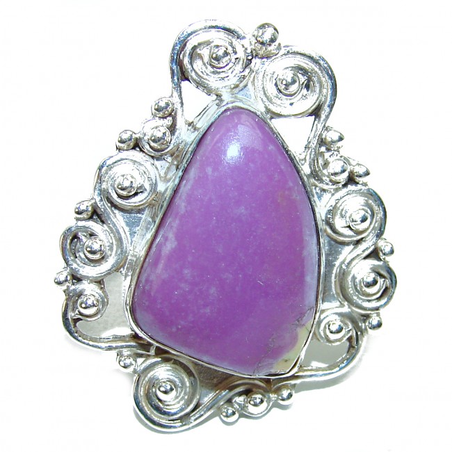Be Bold Huge Purple Sugalite Sterling Silver handmade Ring s. 7 3/4