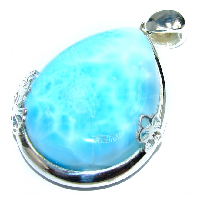 My own piece of haven best quality Blue Larimar .925 Sterling Silver handmade pendant