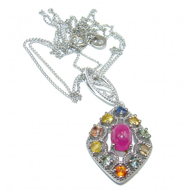 Authentic Ruby .925 Sterling Silver handmade Necklace