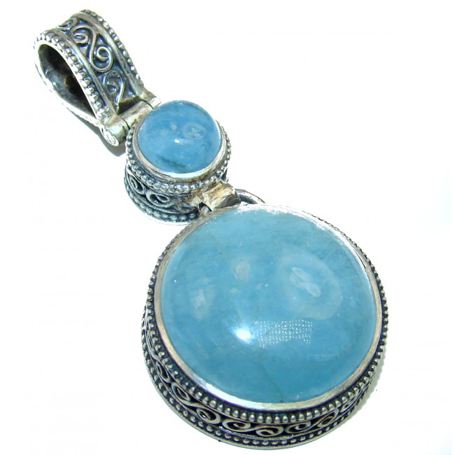 Natural 25.5 ct Aquamarine .925 Sterling Silver handcrafted pendant