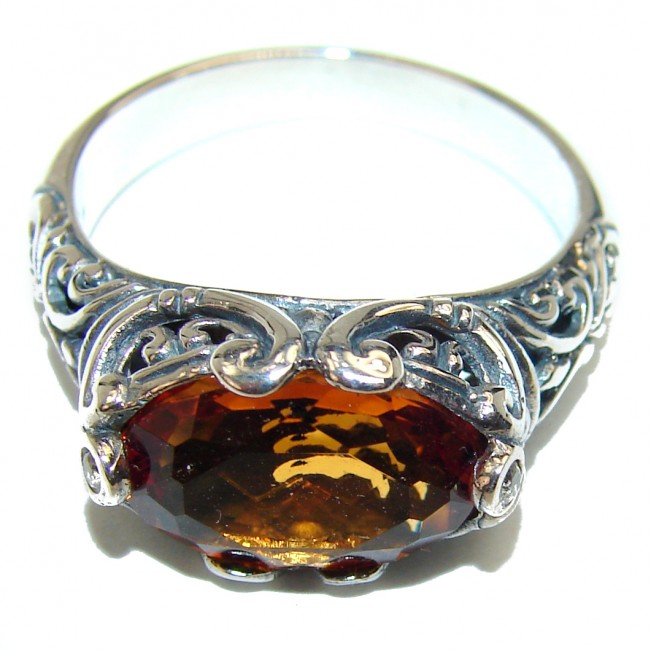 Best quality Golden Topaz .925 Sterling Silver handcrafted Ring Size 7 1/4
