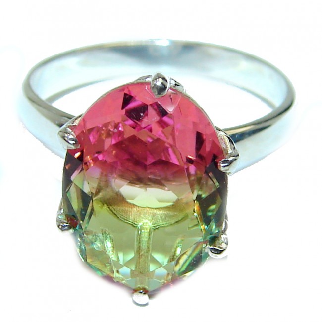 9.5ctw  Pink Tourmaline  .925 Sterling Silver  handcrafted  Ring size 7