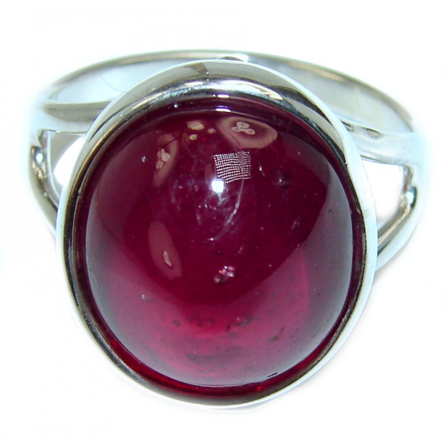 Genuine Ruby .925 Sterling Silver handmade Cocktail Ring s. 10