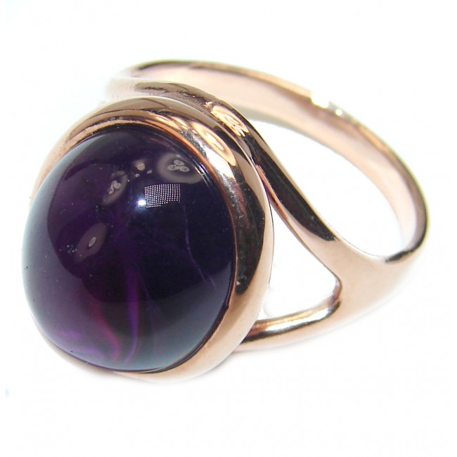 Purple Beauty 10.5 carat Amethyst 18K Rose Gold over .925 Sterling Silver Ring size 8