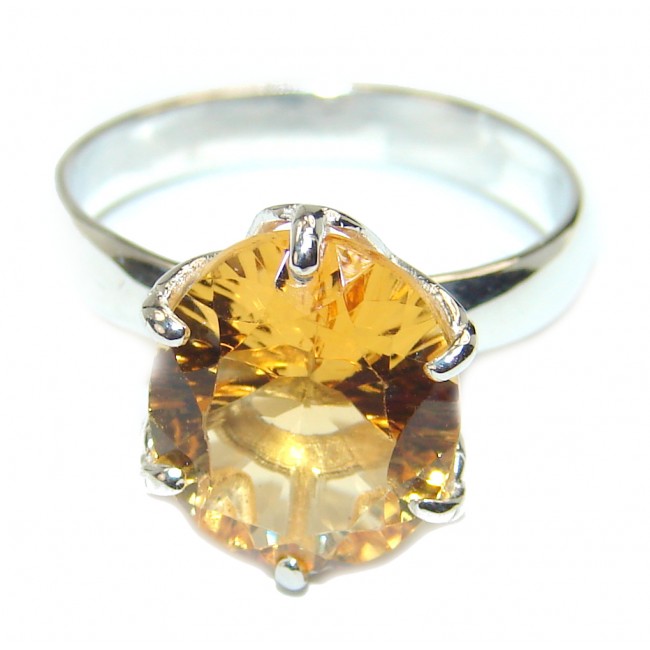 Vintage Style Citrine .925 Sterling Silver handmade Ring s. 6 1/4