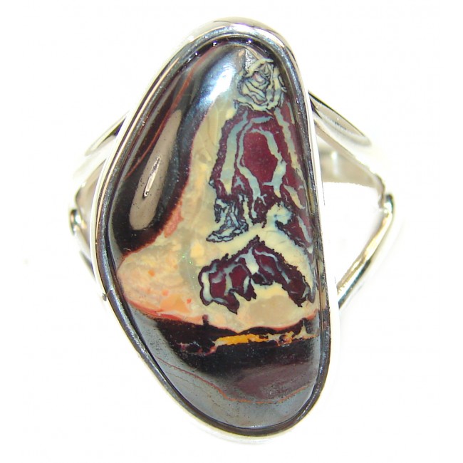 Australian Koroit Opal .925 Sterling Silver handcrafted Ring size 8 3/4