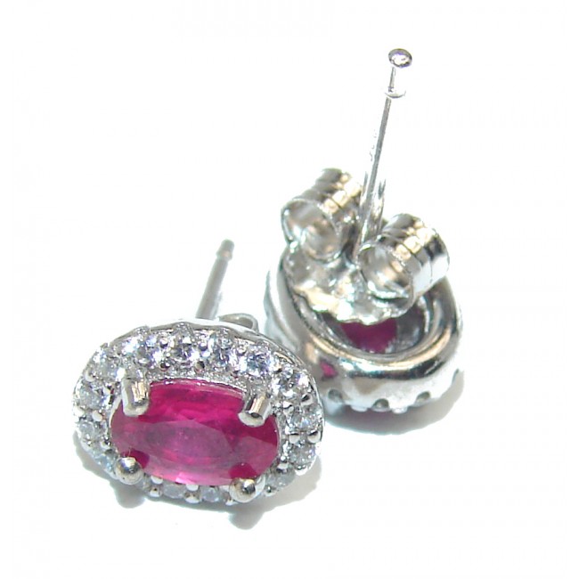 Ruby .925 Sterling Silver handcrafted earrings