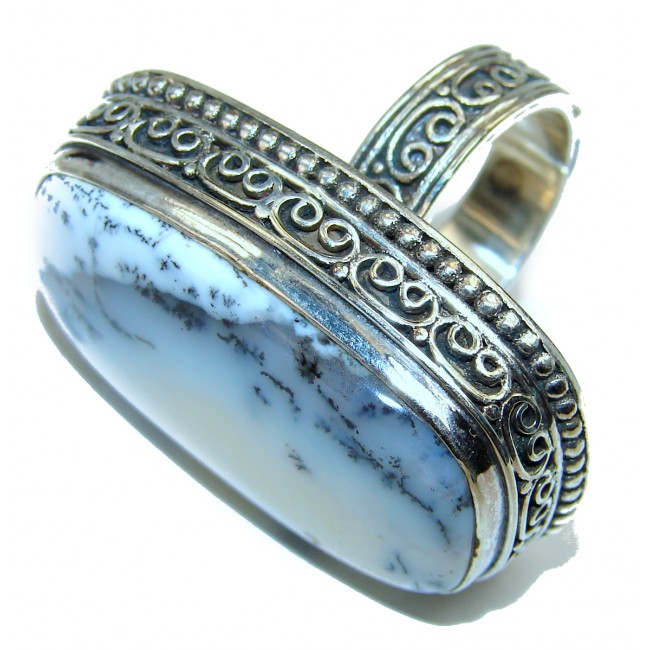 Top Quality Dendritic Agate .925 Sterling Silver hancrafted Ring s. 6 1/4