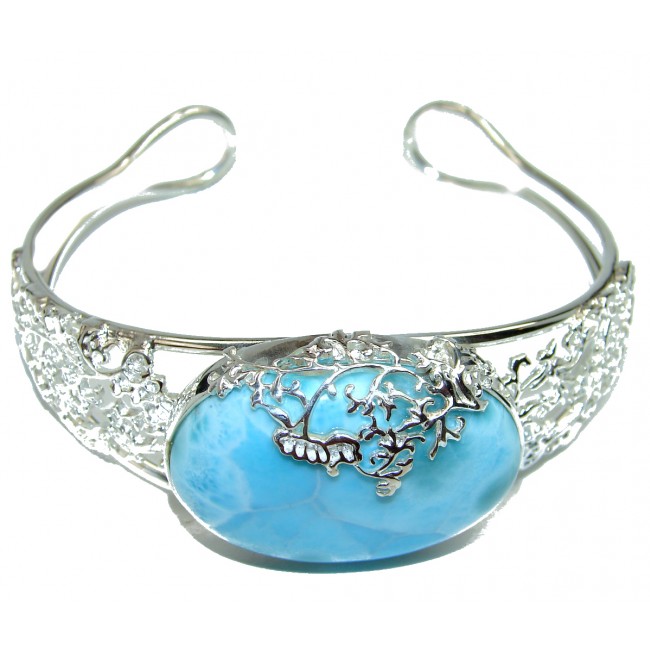 A Blue Melody Best quality Caribbean Larimar .925 Sterling Silver handcrafted Bracelet
