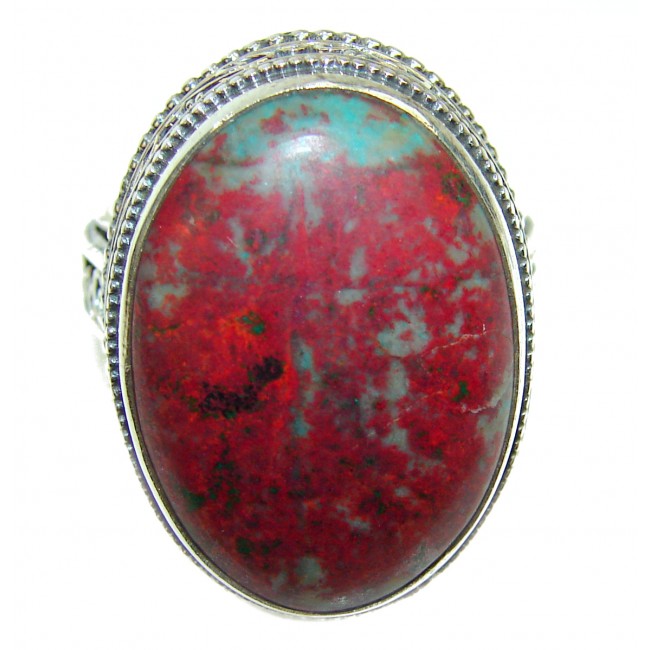 huge Sonora Jasper .925 Sterling Silver handcrafted Ring size 9