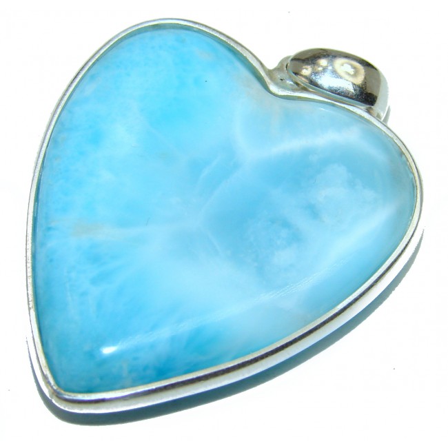 23.8 grams Angel's Heart amazing quality Larimar .925 Sterling Silver handmade pendant