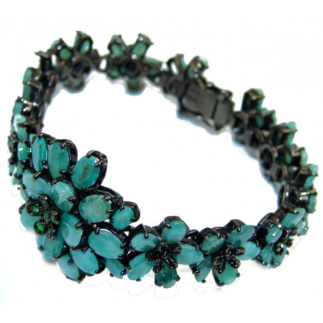 Emily authentic Emerald black rhodium over .3925 Sterling Silver handcrafted Bracelet