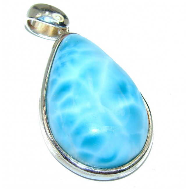 Blue Larimar .925 Sterling Silver handmade pendant